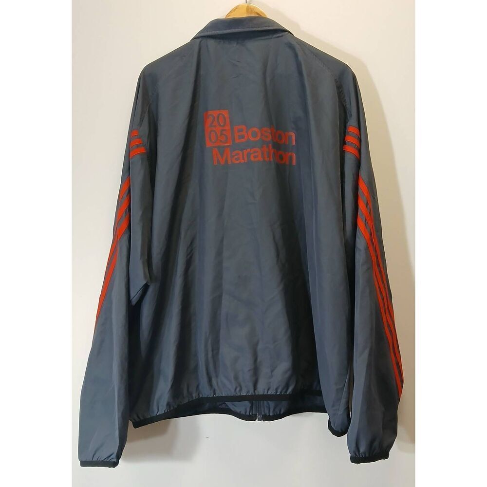 Adidas‎ Boston marathon vintage mens 2xl windbreaker running jacket gray red